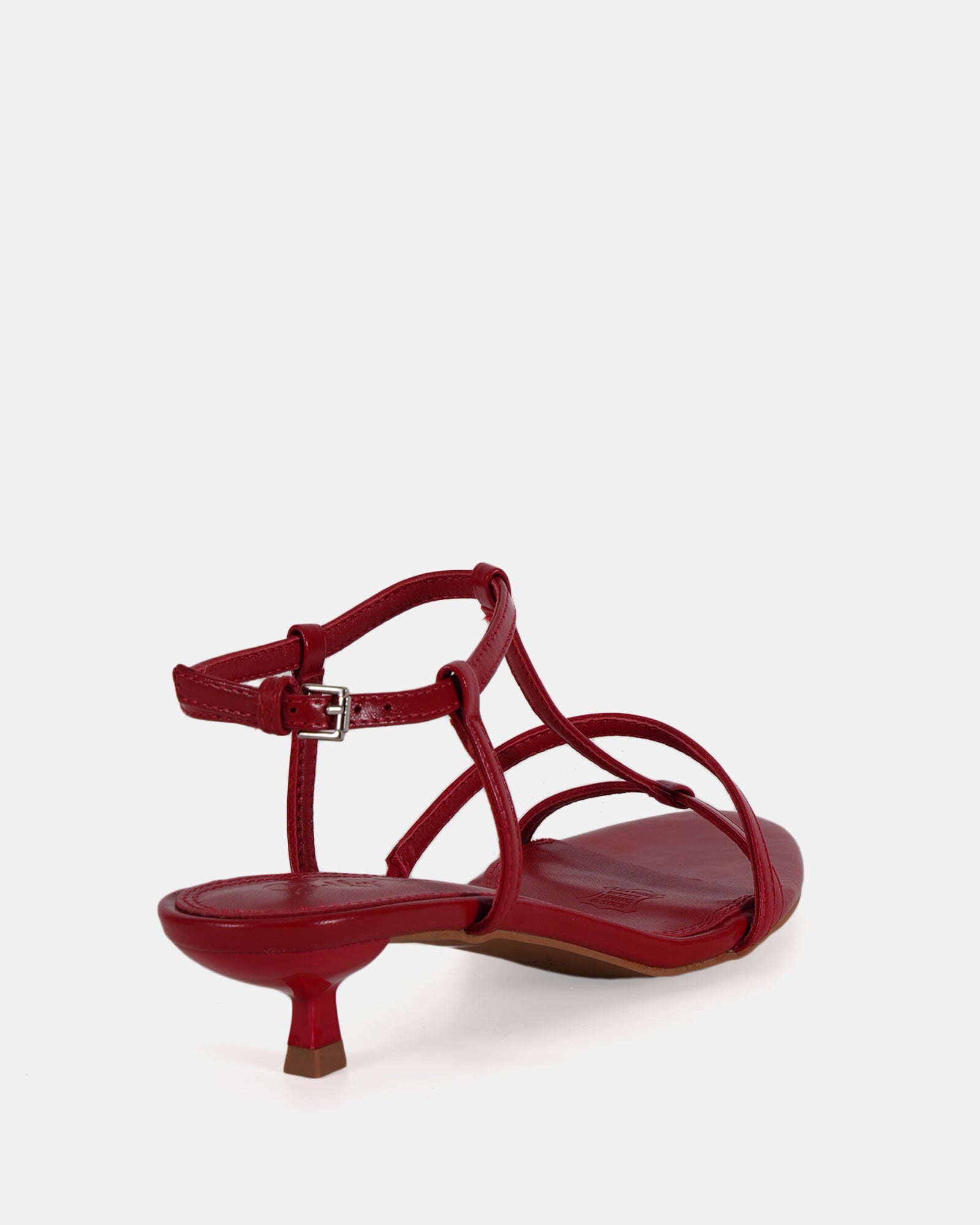 Nancy Red Leather Strappy Heel