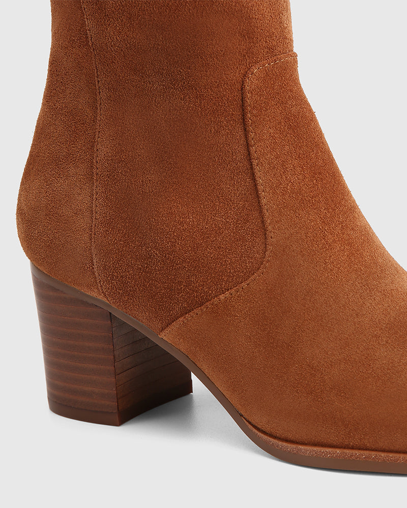 Nash Havana Tan Suede Leather Knee High Boot