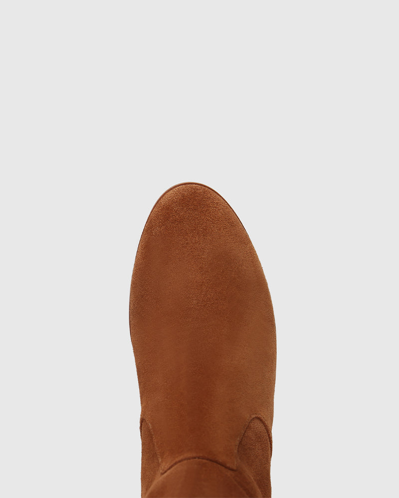 Nash Havana Tan Suede Leather Knee High Boot