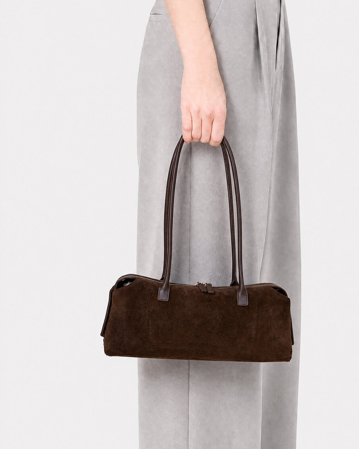 NIKO SHOULDER BAG ESPRESSO SUEDE/LEATHER