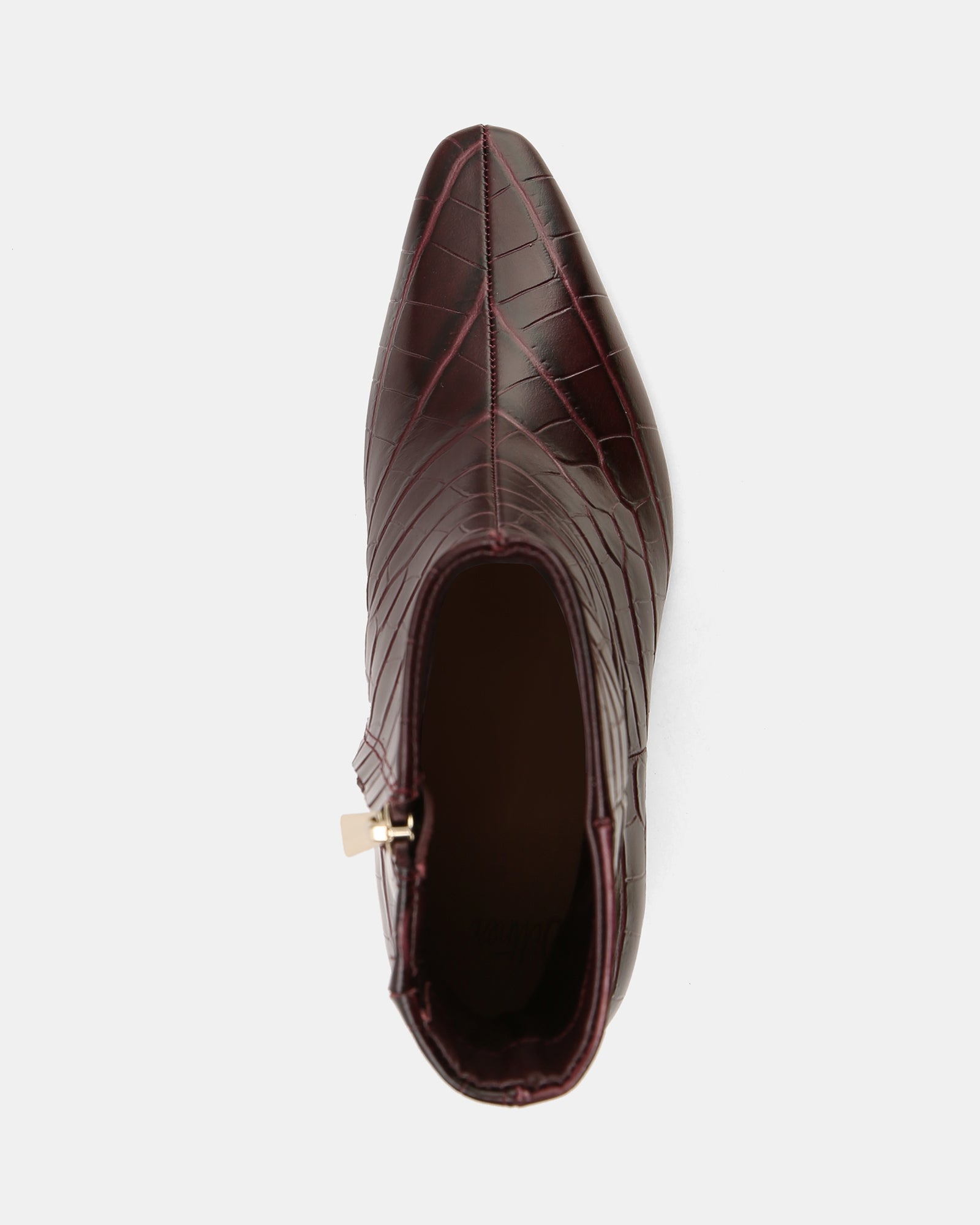 Nina Raisin Croc Embossed Leather Ankle Boot