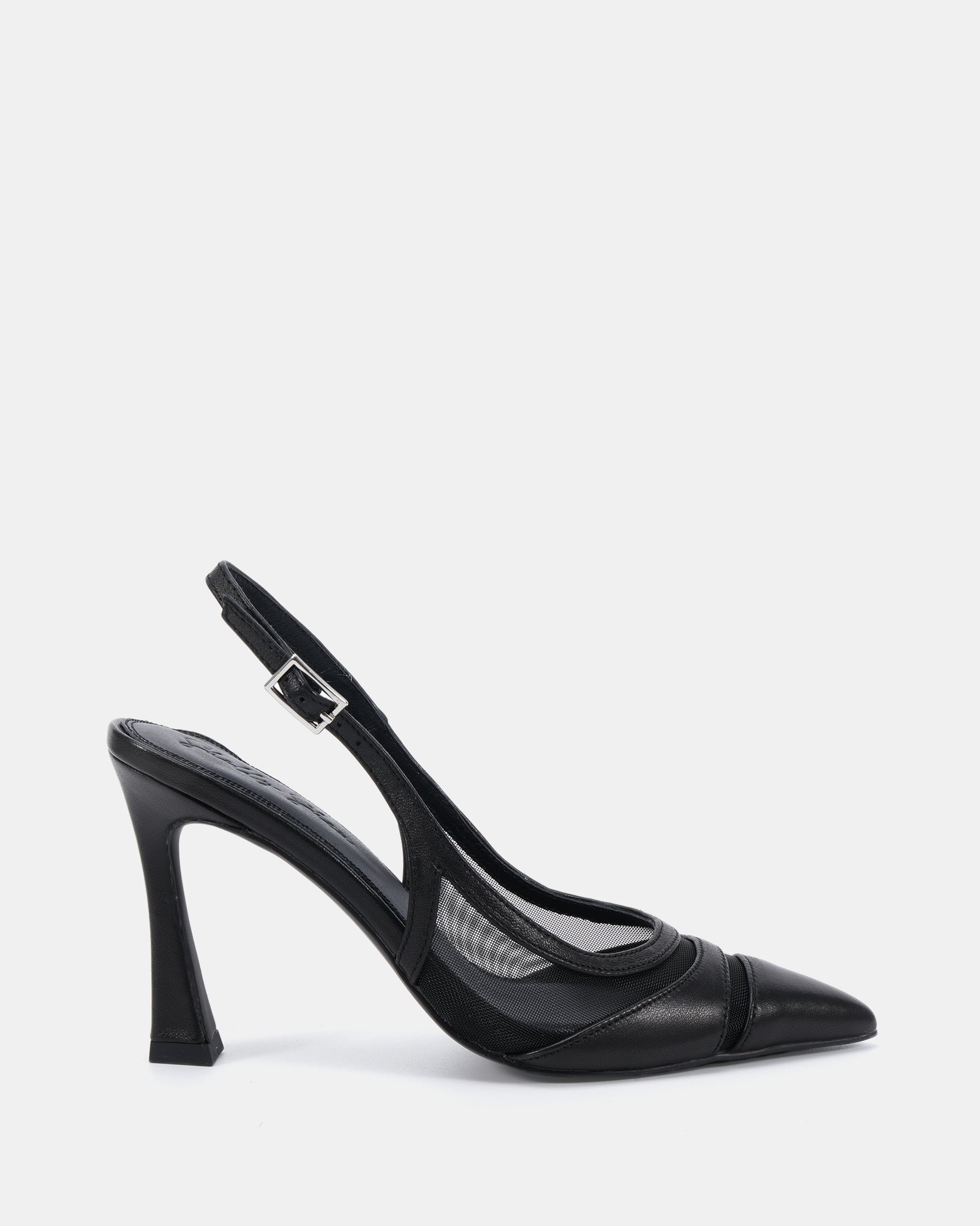 Nown Black Mesh Textile Slingback