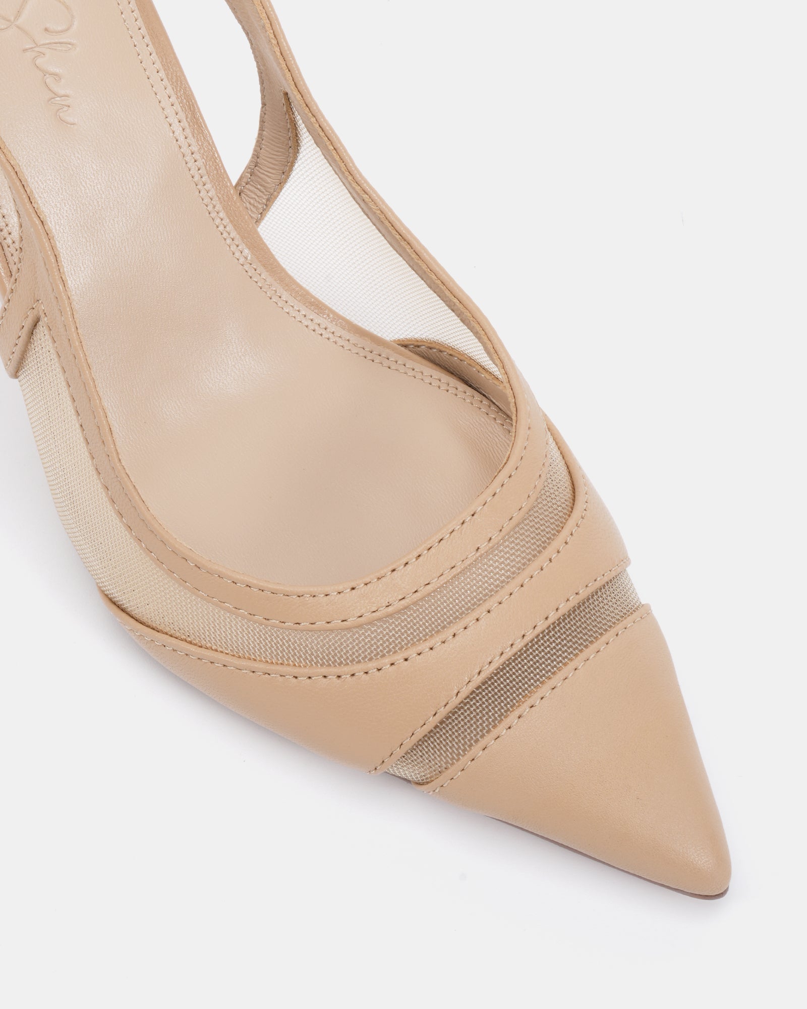 Nown Nude Mesh Textile Slingback