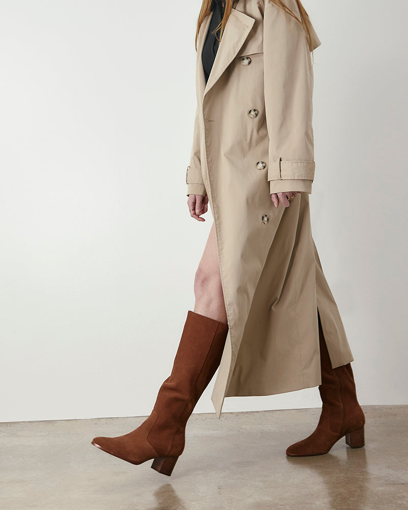 Nash Havana Tan Suede Leather Knee High Boot