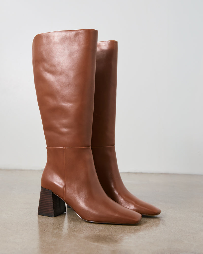 Nilo Havana Tan Leather Knee High Boot