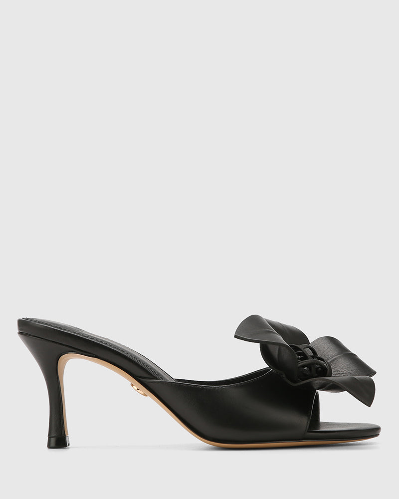 Oliva Black Leather Mule