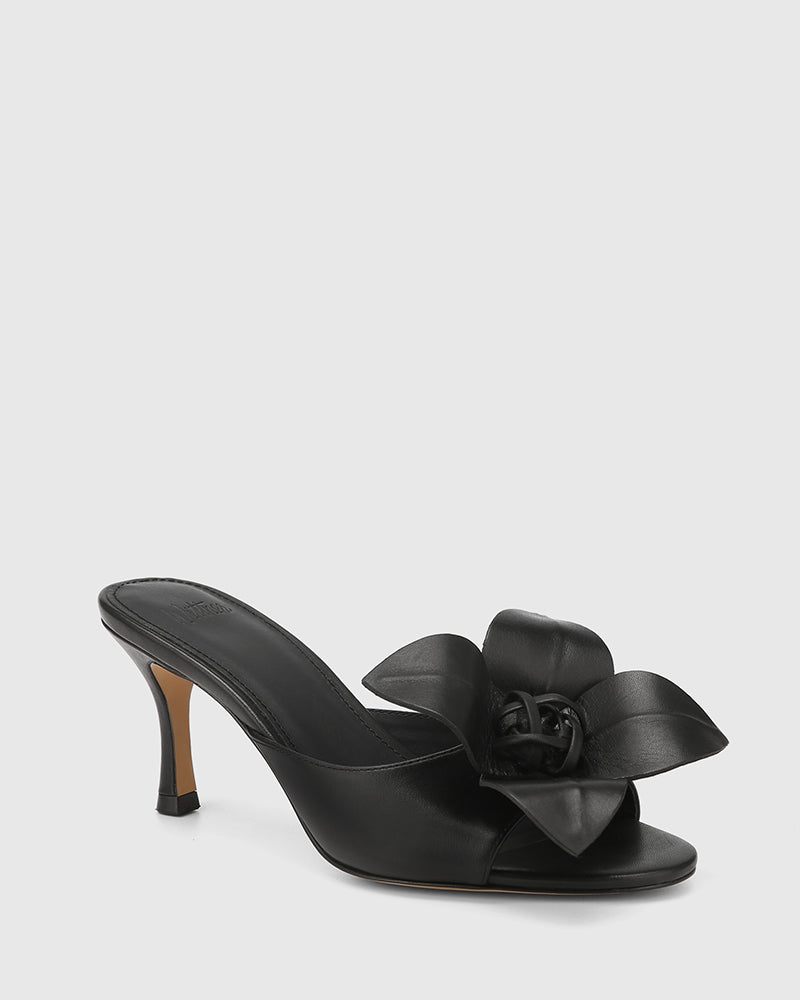 Oliva Black Leather Mule