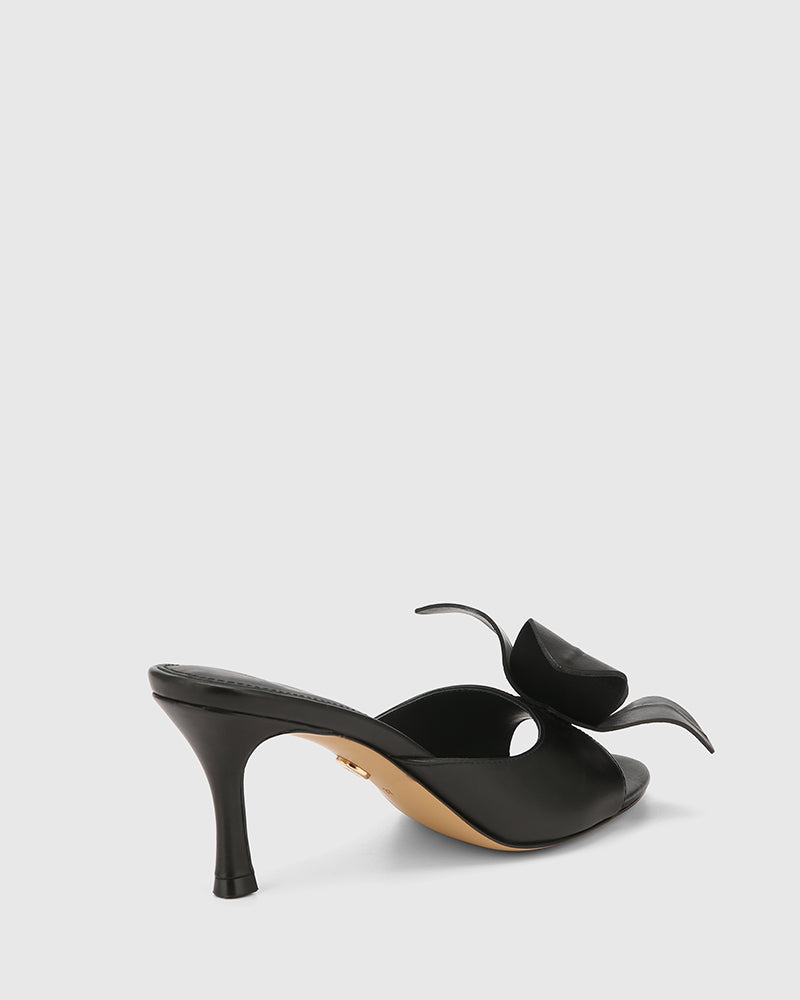 Oliva Black Leather Mule