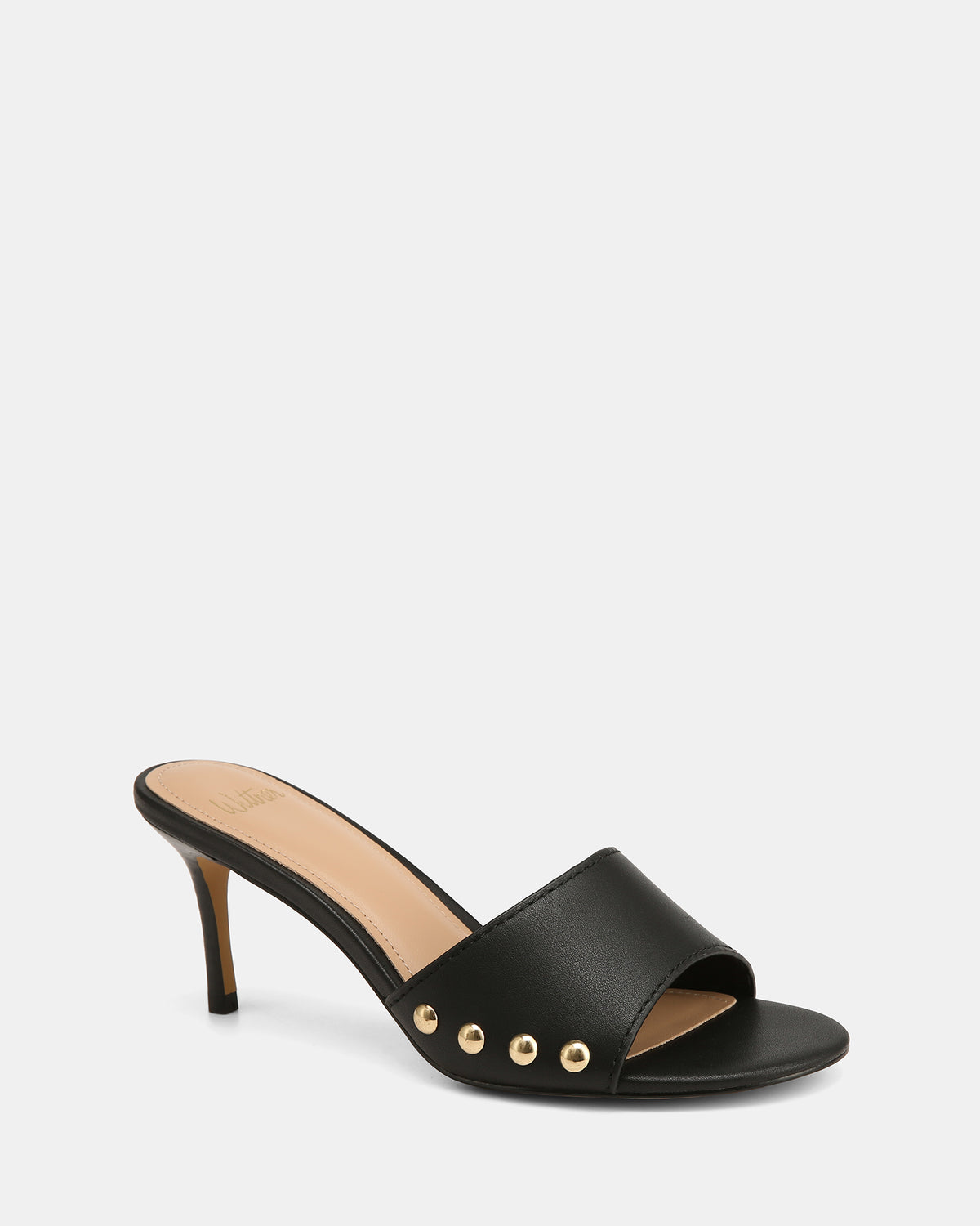 OLSEN MID SANDALS BLACK LEATHER