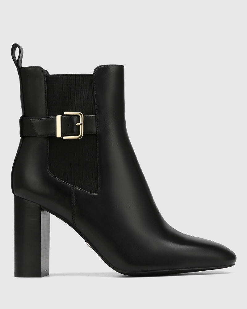 Palmer Black Leather Ankle Boot