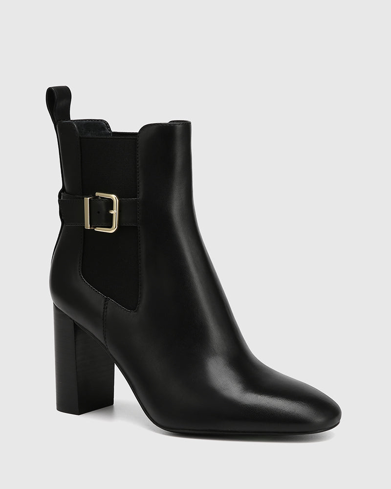 Palmer Black Leather Ankle Boot