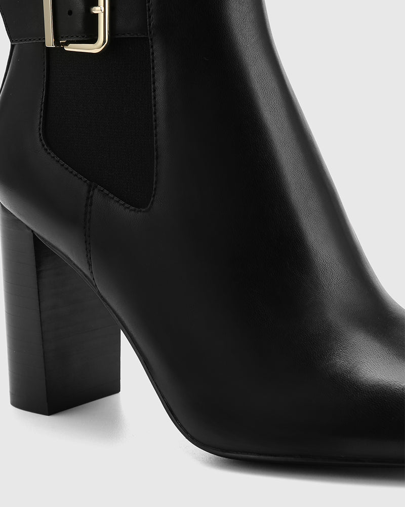Palmer Black Leather Ankle Boot