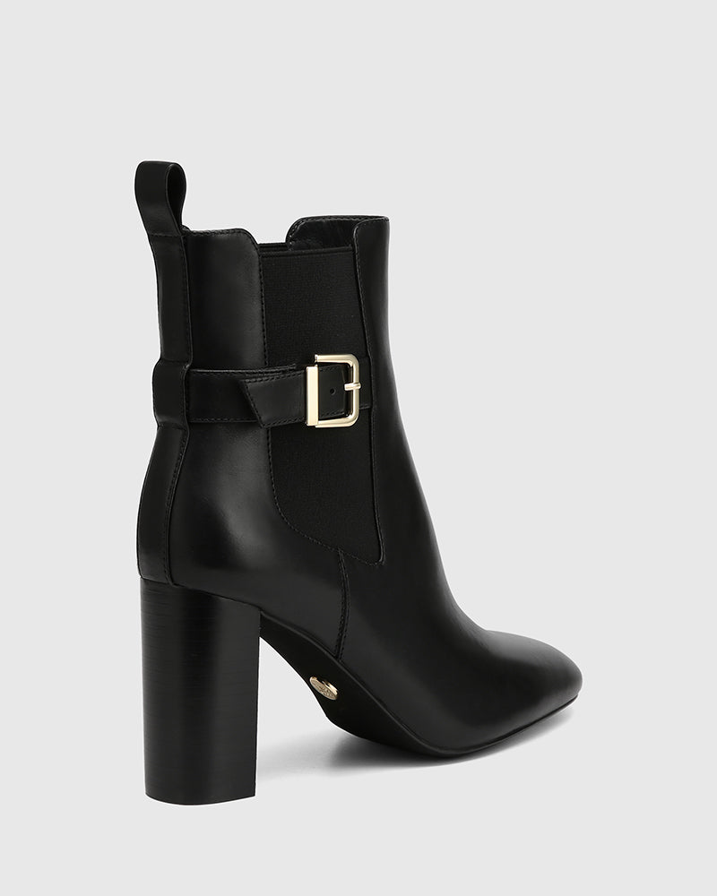 Palmer Black Leather Ankle Boot