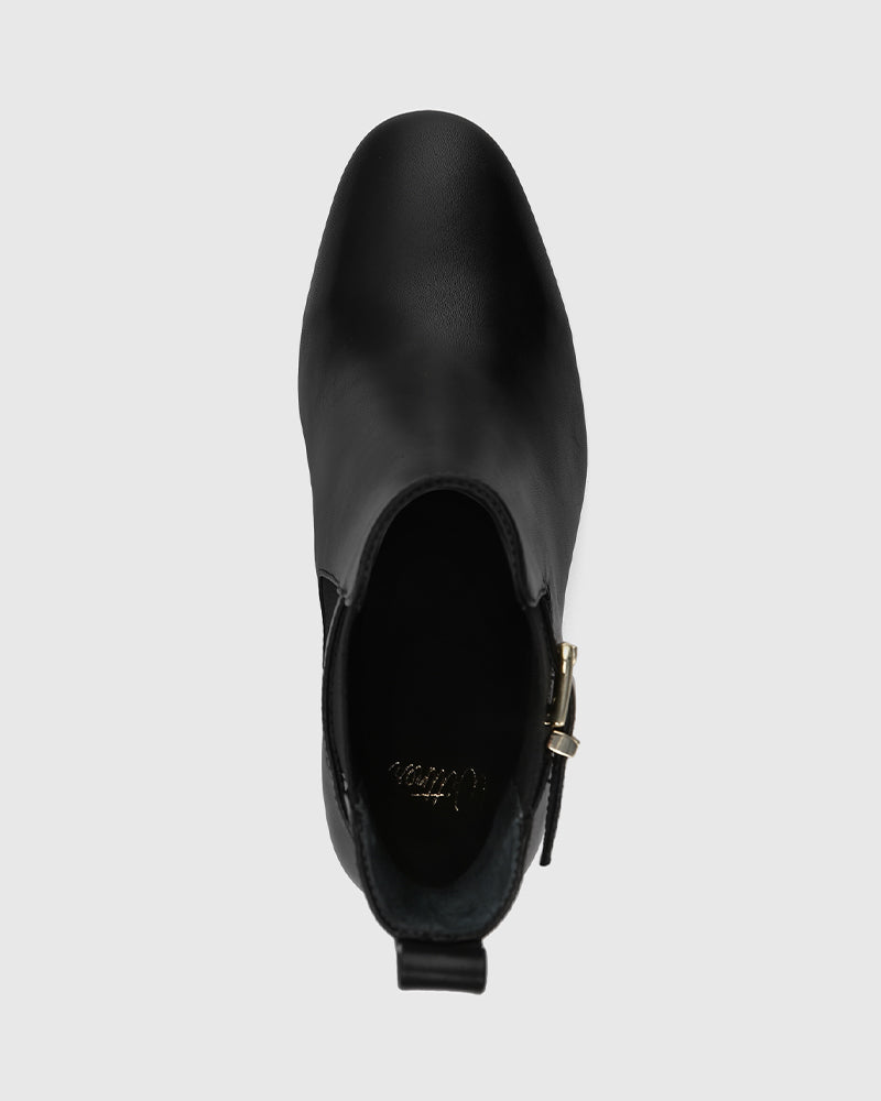 Palmer Black Leather Ankle Boot