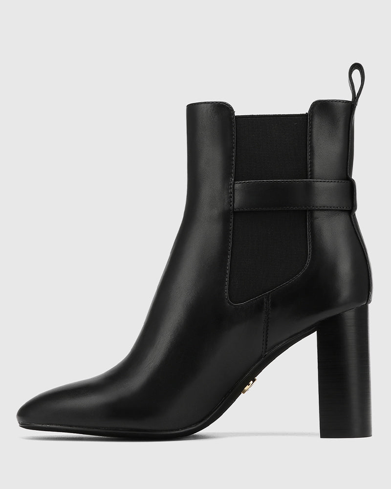 Palmer Black Leather Ankle Boot