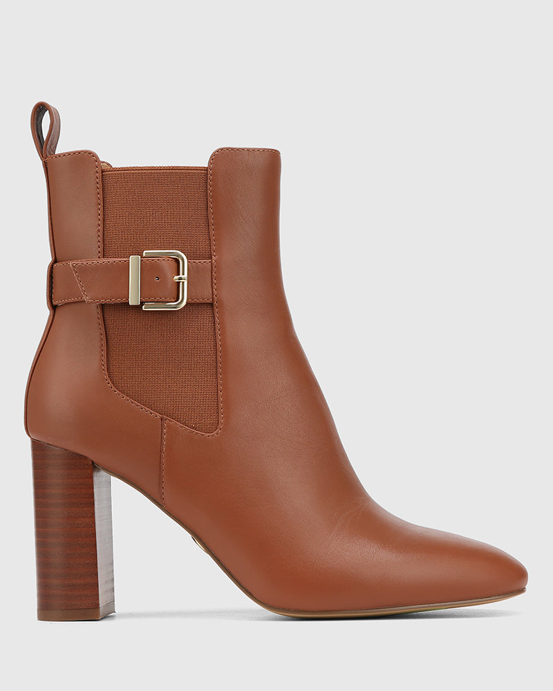 Palmer Warm Cinnamon Leather Ankle Boot