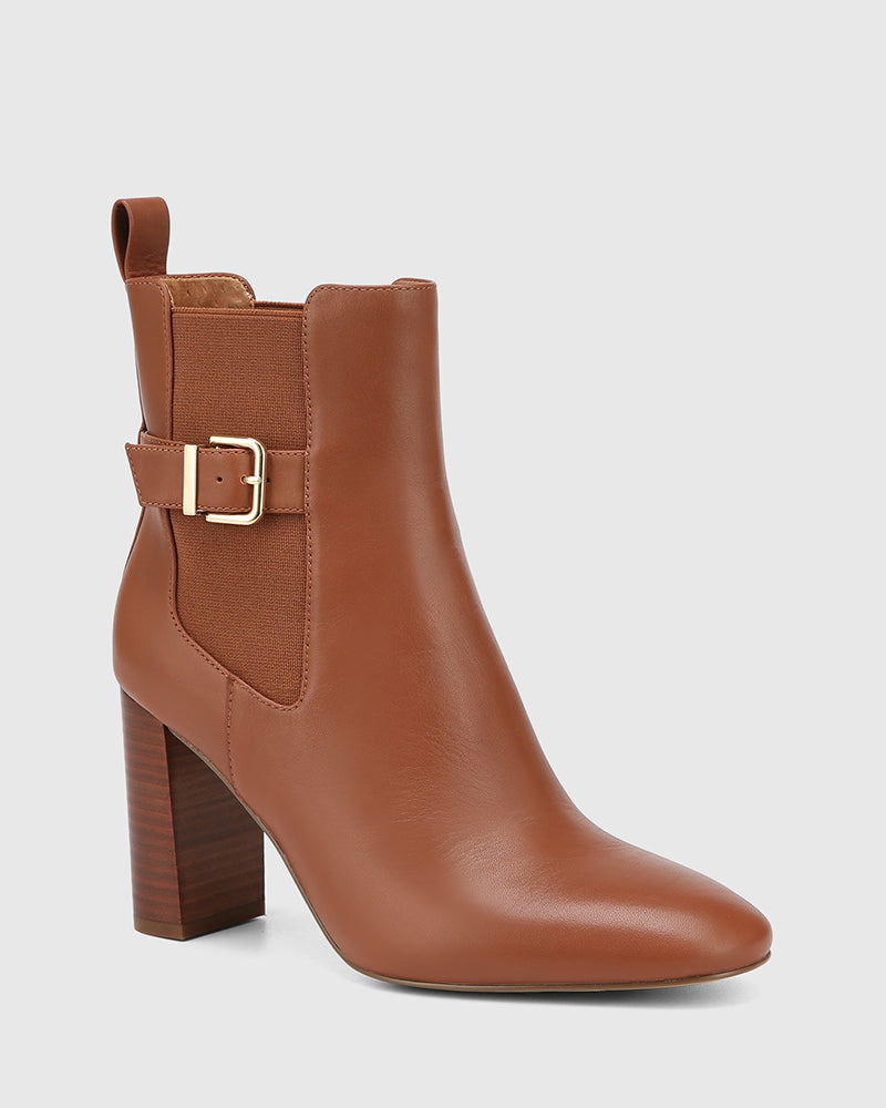 Palmer Warm Cinnamon Leather Ankle Boot