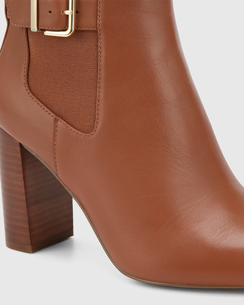 Palmer Warm Cinnamon Leather Ankle Boot