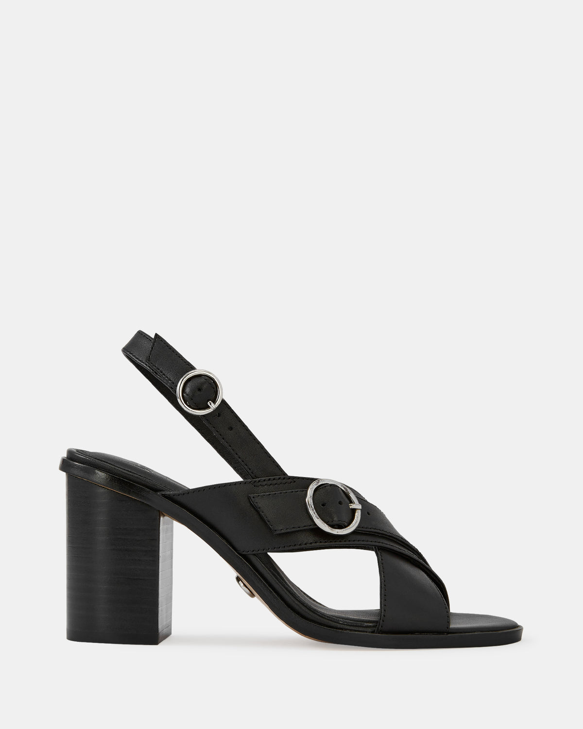 PAOLA MID SANDALS BLACK LEATHER