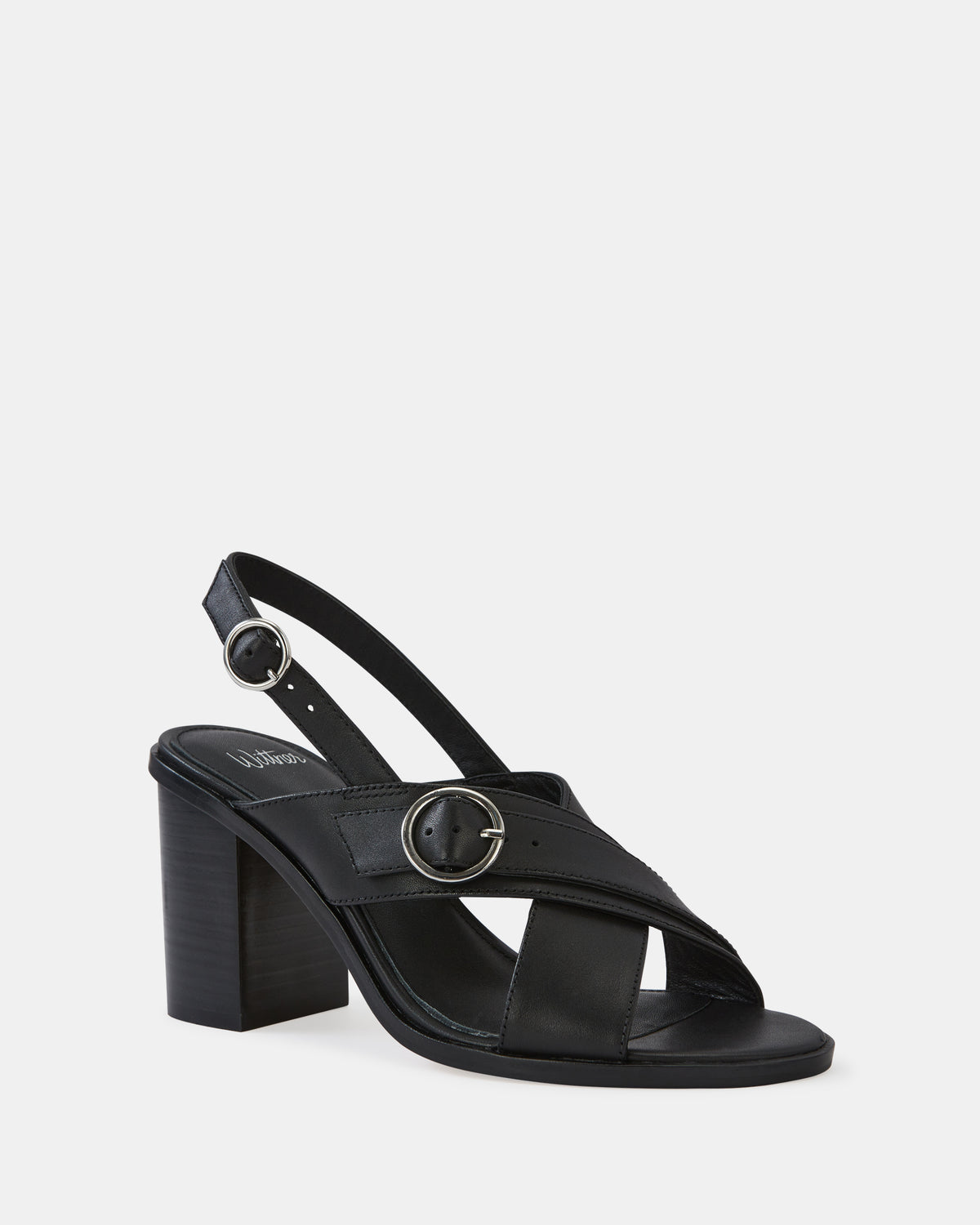 PAOLA MID SANDALS BLACK LEATHER