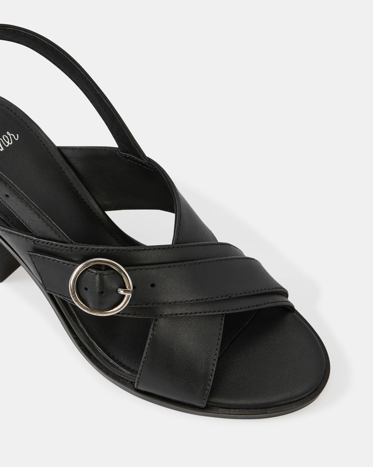 PAOLA MID SANDALS BLACK LEATHER