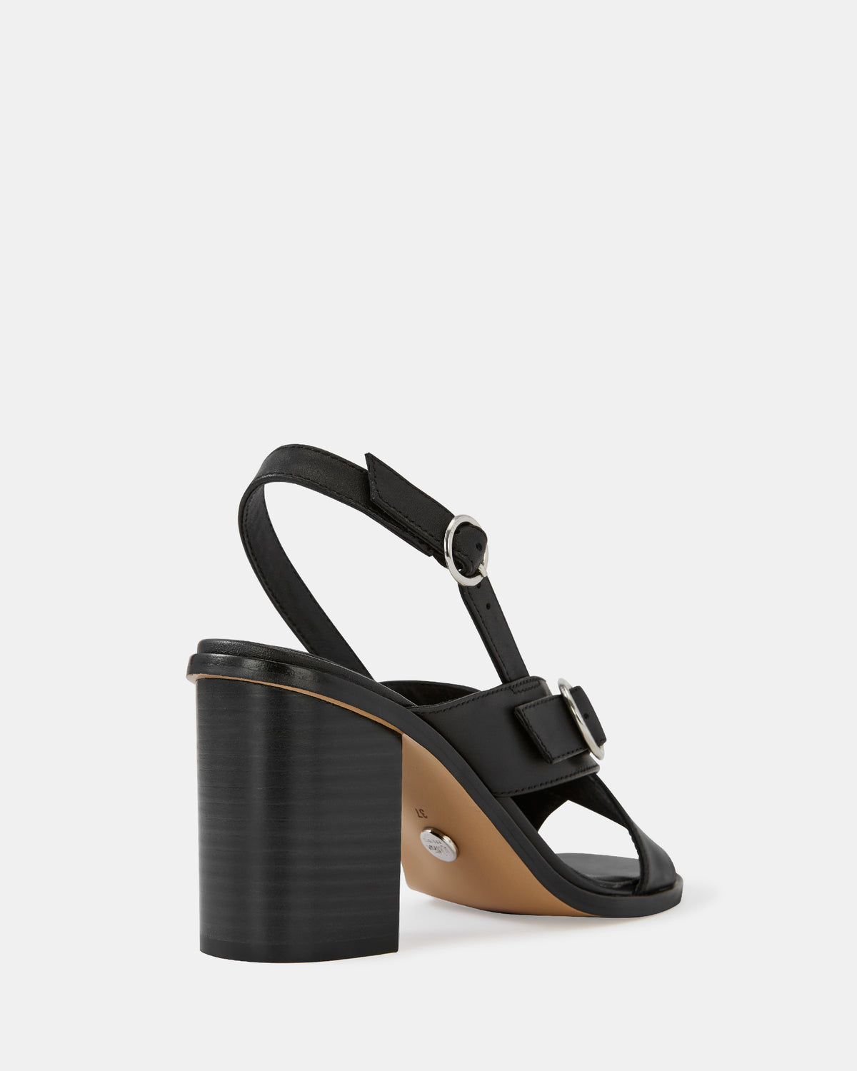 PAOLA MID SANDALS BLACK LEATHER