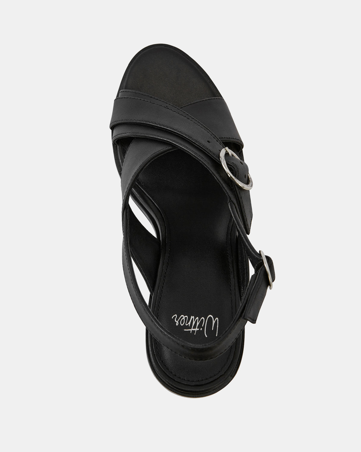 PAOLA MID SANDALS BLACK LEATHER