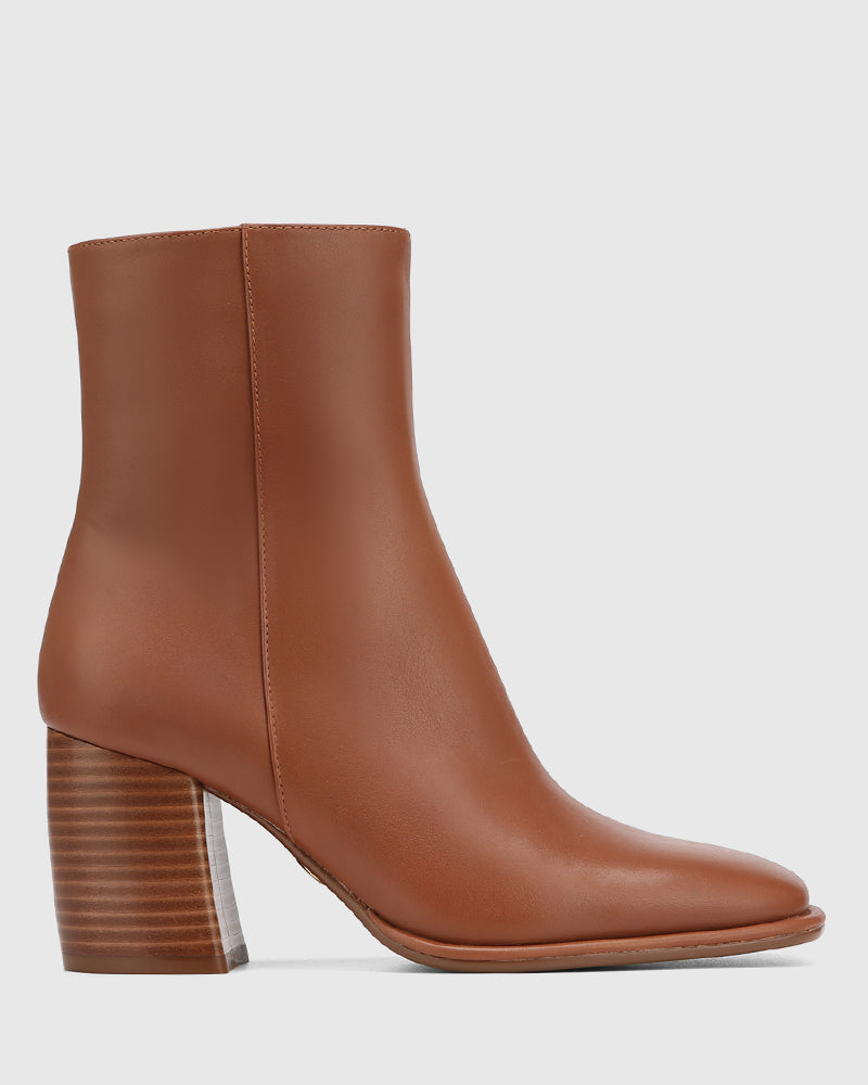Pasha Warm Cinnamon Leather Ankle Boot