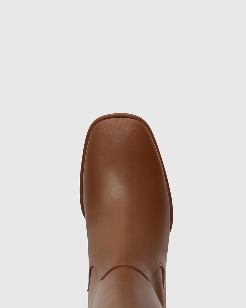 Payley Havana Tan Leather Knee High Boot