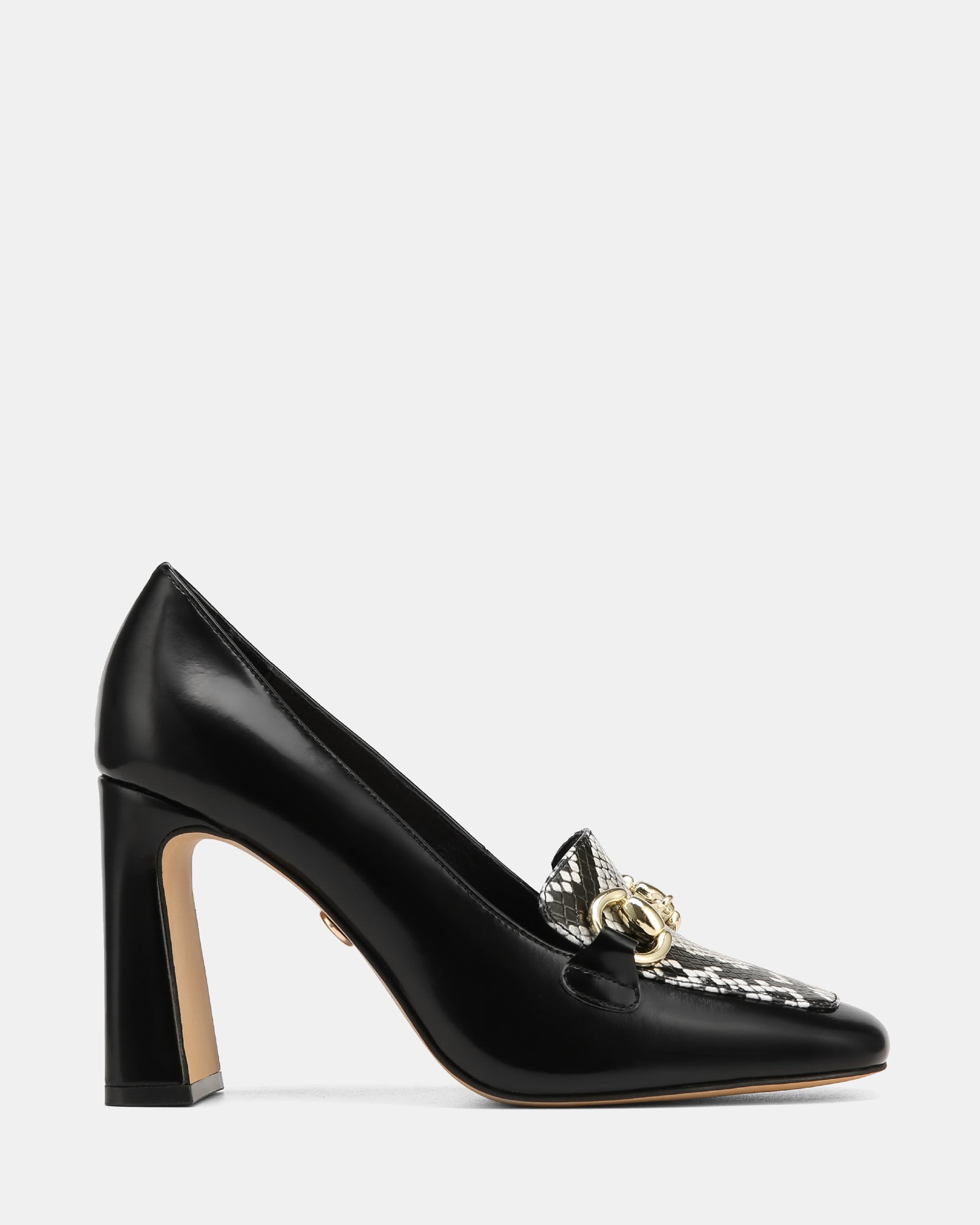 Pence Black Snake Print Leather Pump