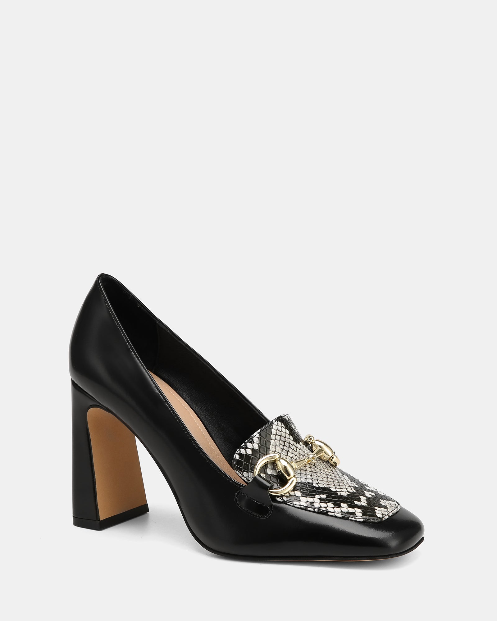 Pence Black Snake Print Leather Pump