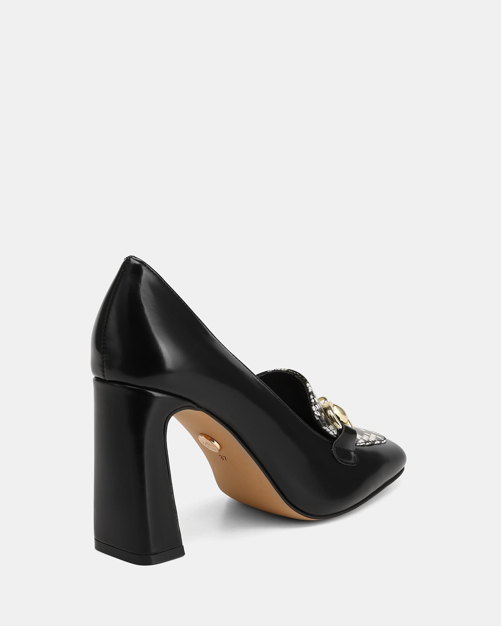 Pence Black Snake Print Leather Pump