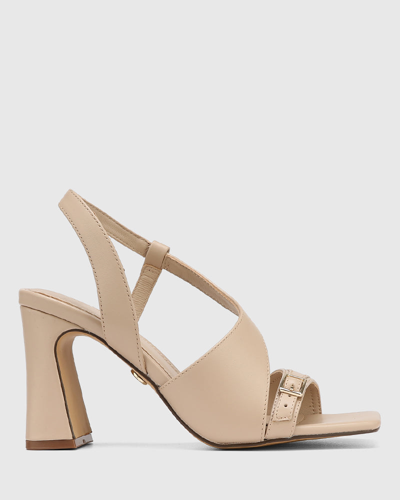 Perla Pale Porcelain Leather Heel