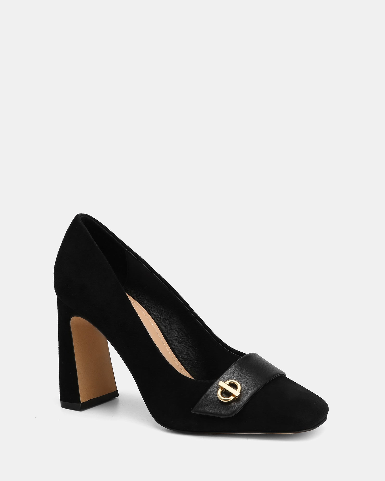 Petra Black Suede Leather Pump