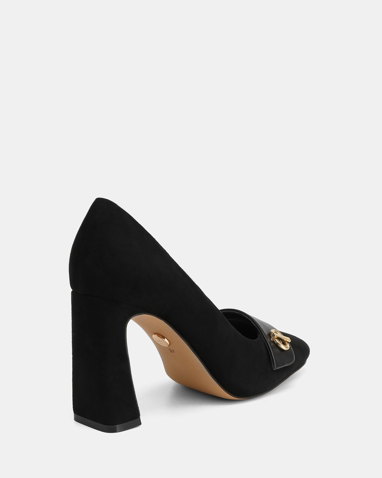 Petra Black Suede Leather Pump