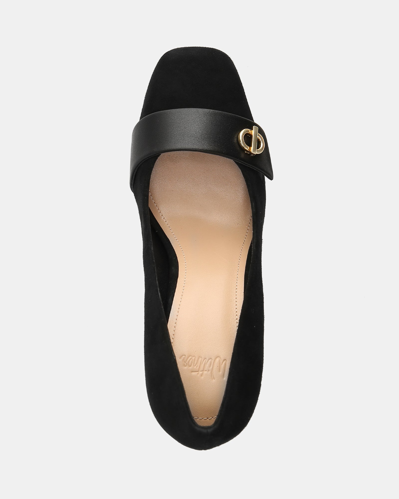 Petra Black Suede Leather Pump