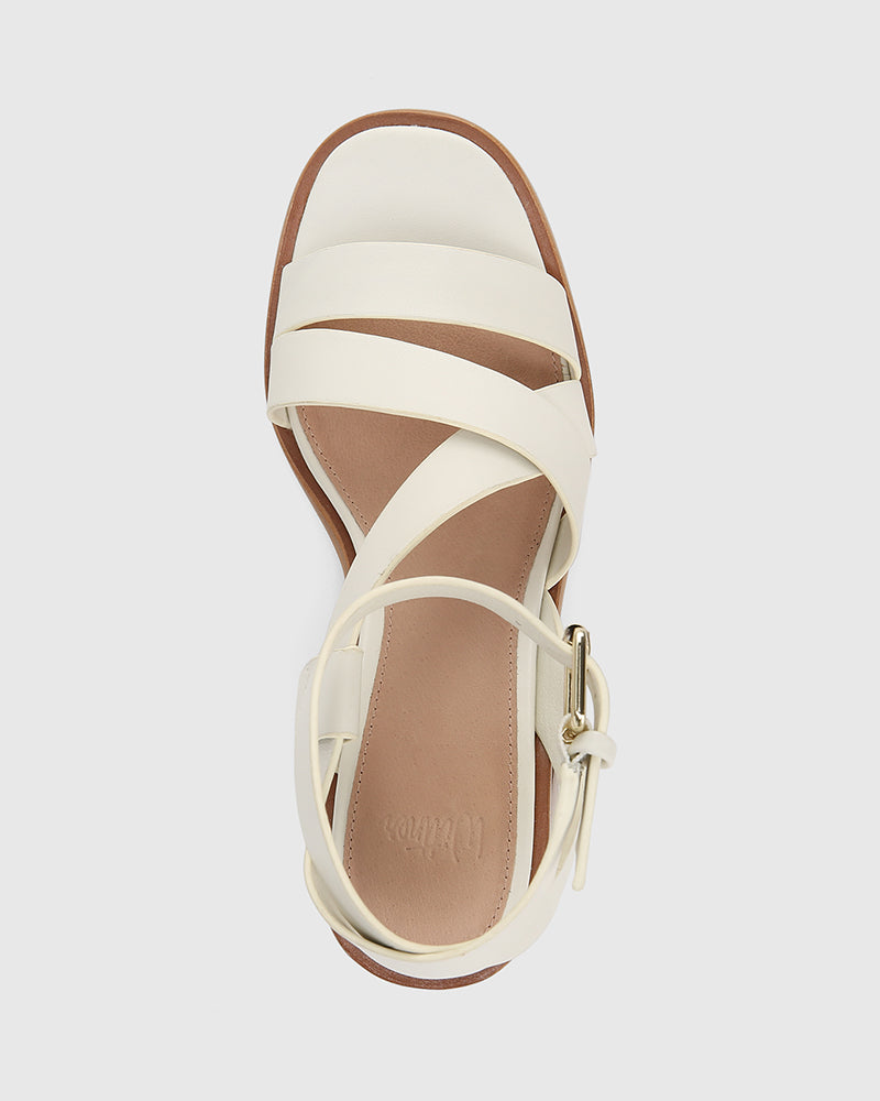Prague Off White Leather Strappy Heel