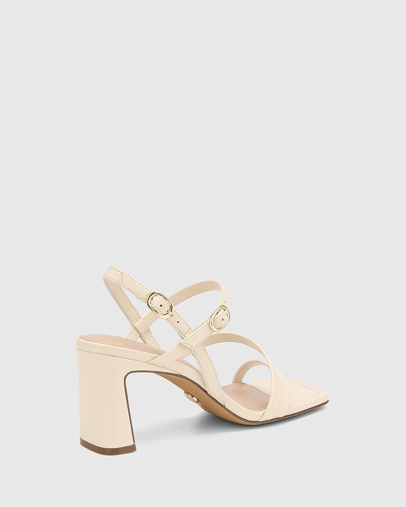 Primo Vintage Ivory Leather Strappy Heel