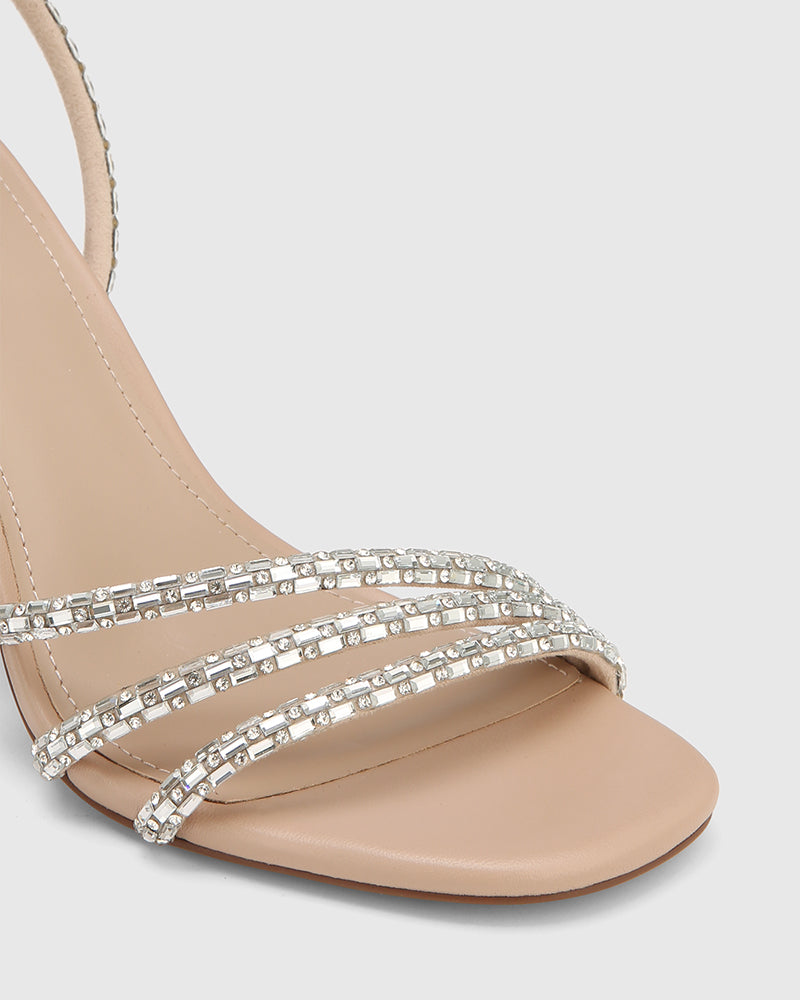 Rachelle New Flesh Leather Block Heel Sandal