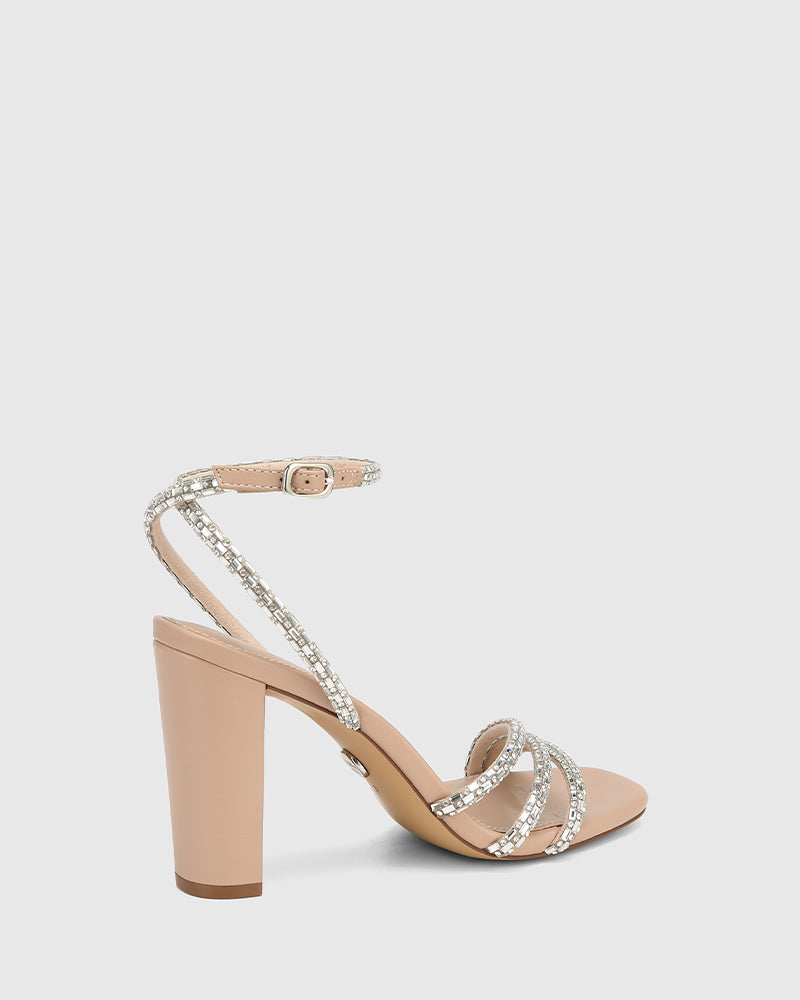 Rachelle New Flesh Leather Block Heel Sandal