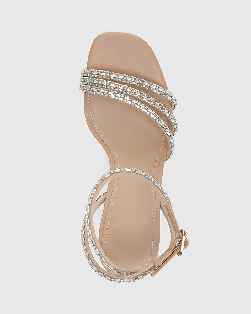 Rachelle New Flesh Leather Block Heel Sandal