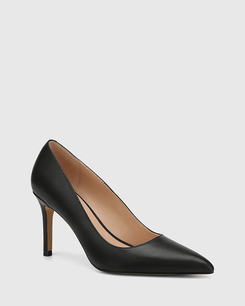 Ravyn Black Leather Pump