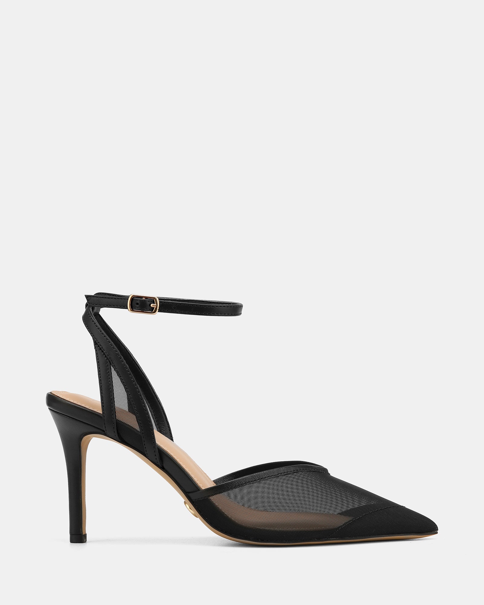 Raylee Black Mesh Textile High Heels