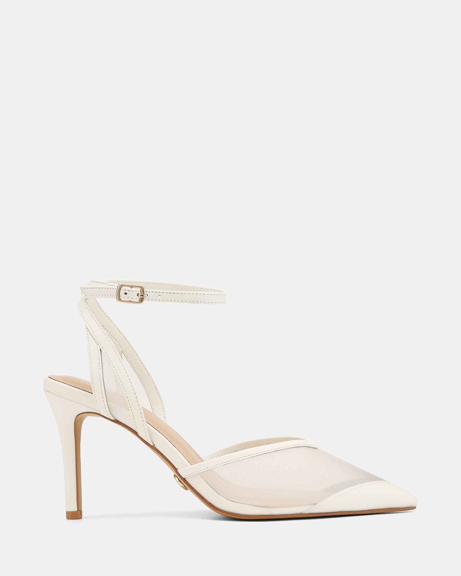 Raylee White Mesh Textile High Heels