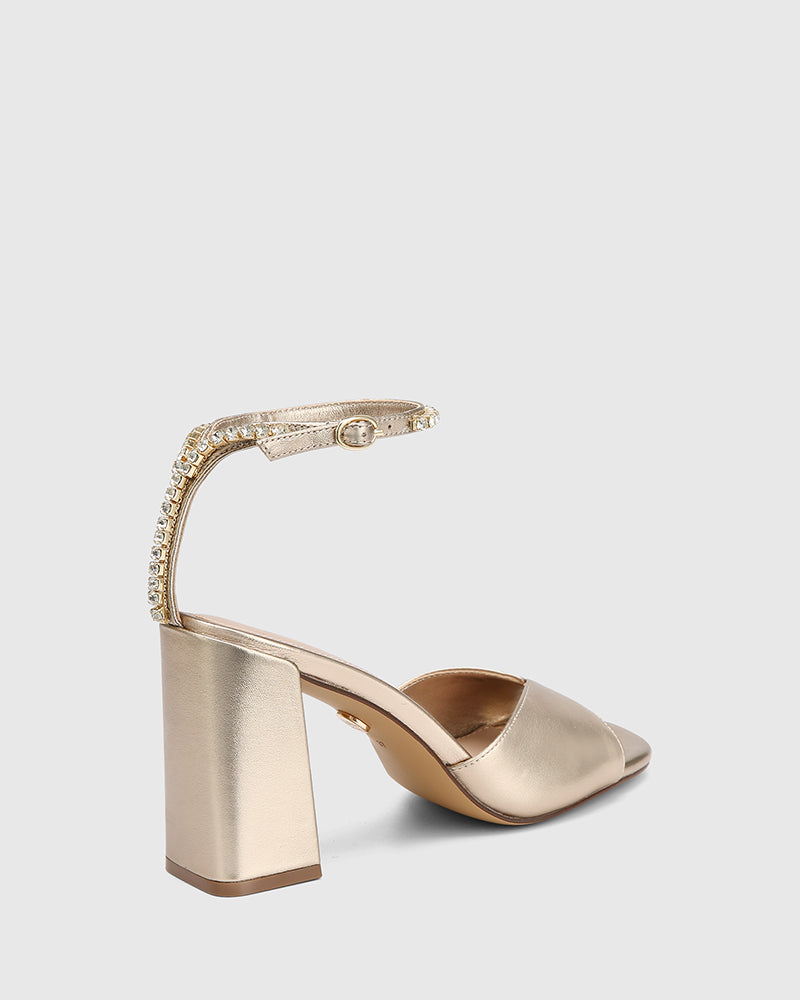 Rayne Champagne Metallic Leather Heel