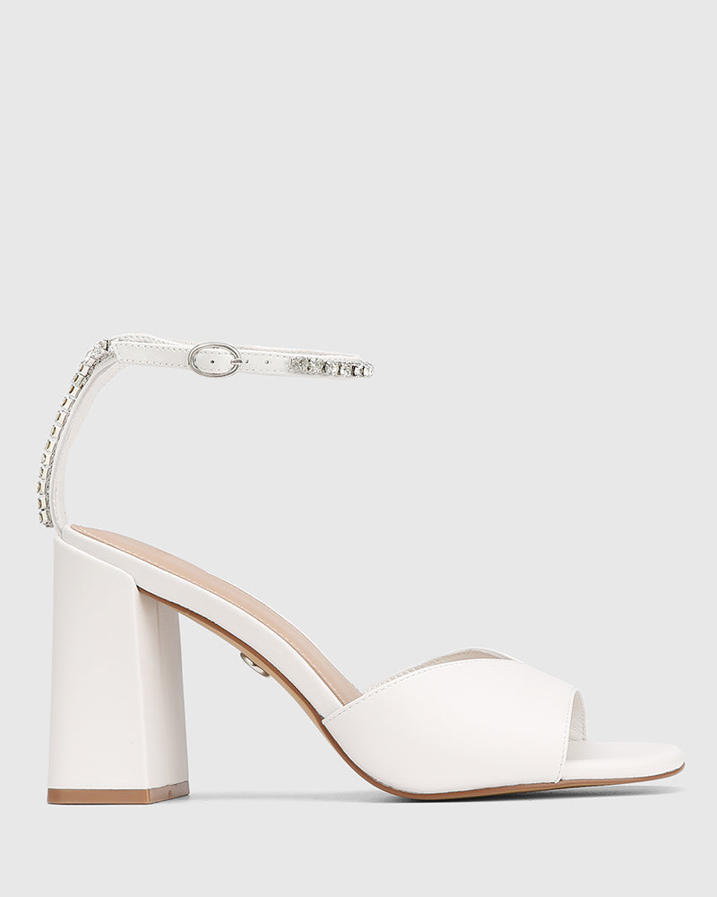 Rayne White Leather Heel