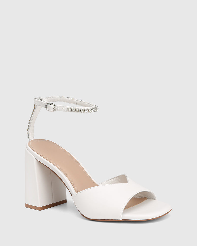 Rayne White Leather Heel
