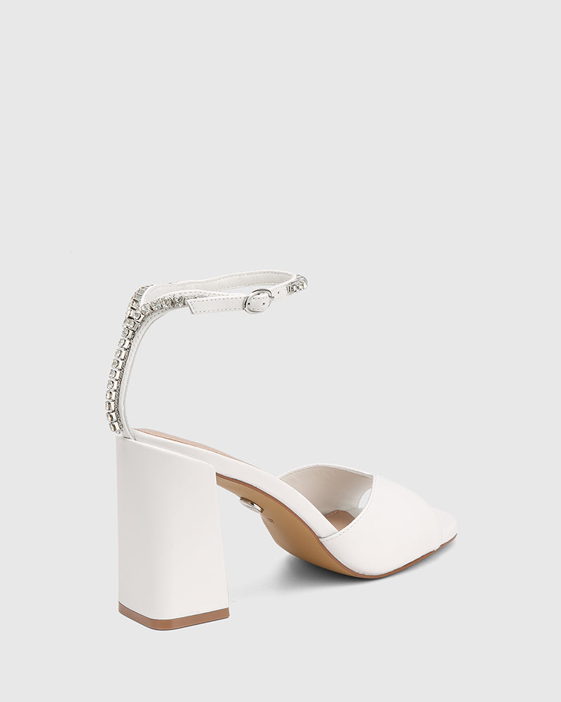 Rayne White Leather Heel
