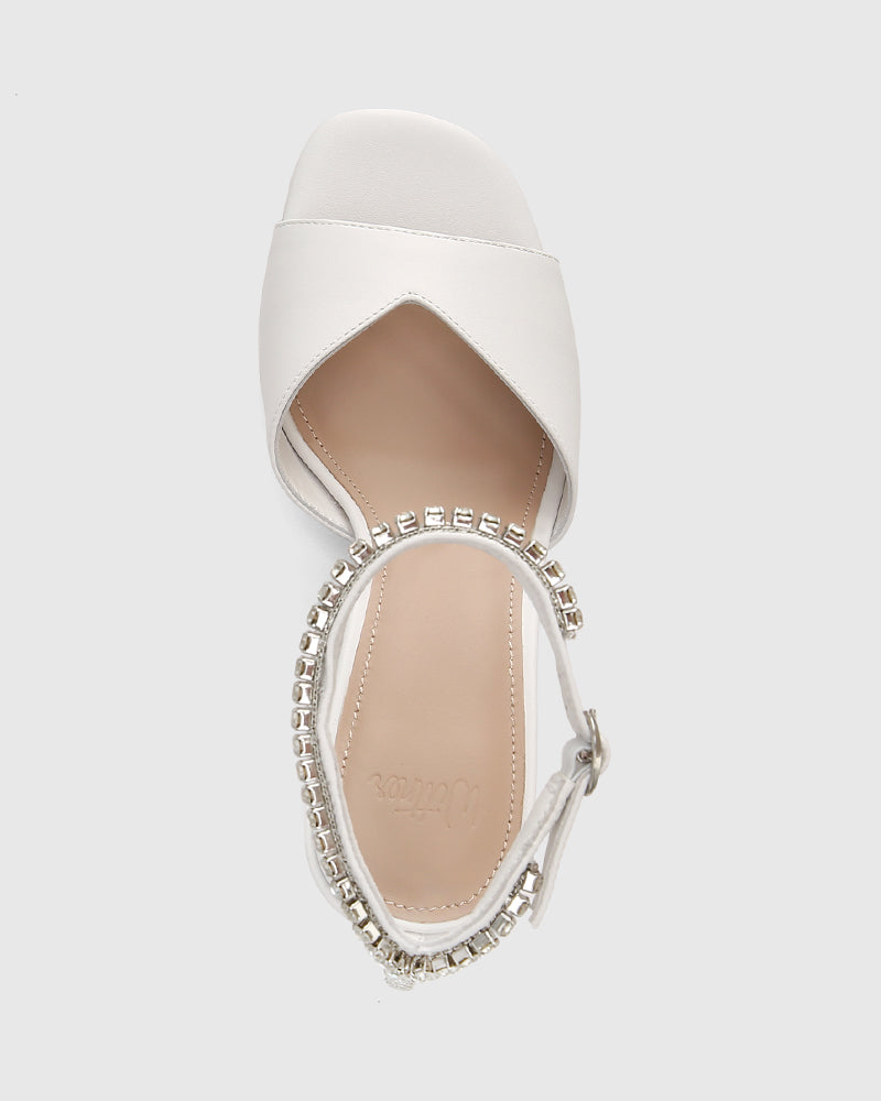 Rayne White Leather Heel