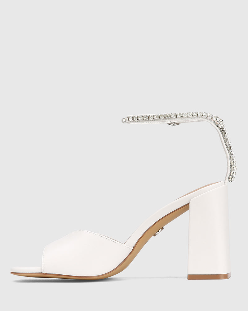 Rayne White Leather Heel